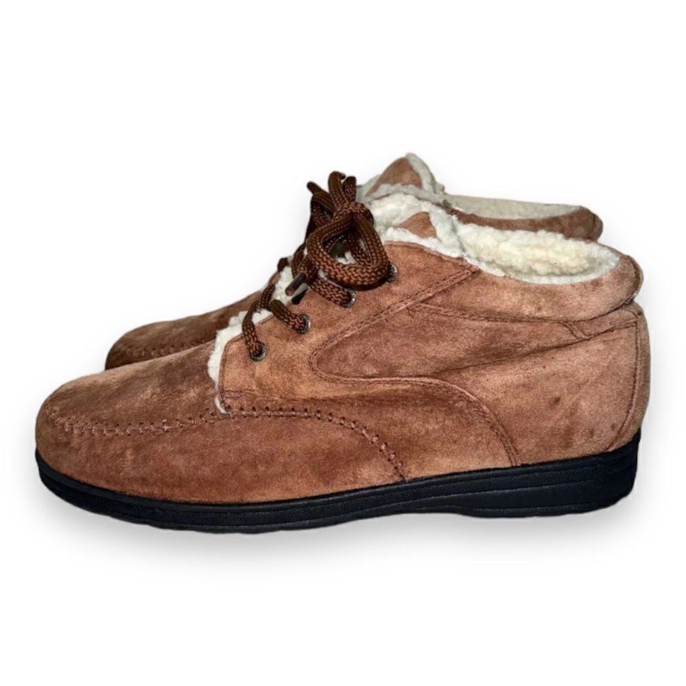 Faded Glory‎ Lydia Fleece Lined Boots Vintage Brown Suede 6295020 Men's 12